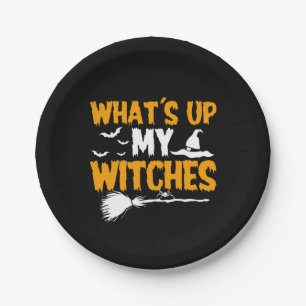 What's Up My Witches   Halloween Paper Plate