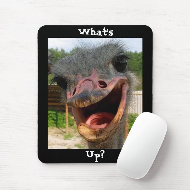 What's Up Ostrich? Mouse Pad (With Mouse)