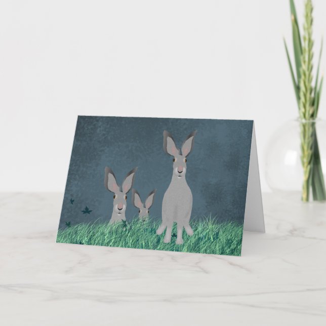 What's Up Rabbits Greeting Card (Front)