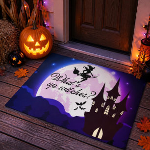 What's up Witches? Door Mat (Purple)