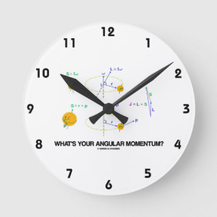 What's Your Angular Momentum? (Physics Diagrams) Round Clock