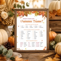 What's Your Cozy Autumn Name? Fall Party Game