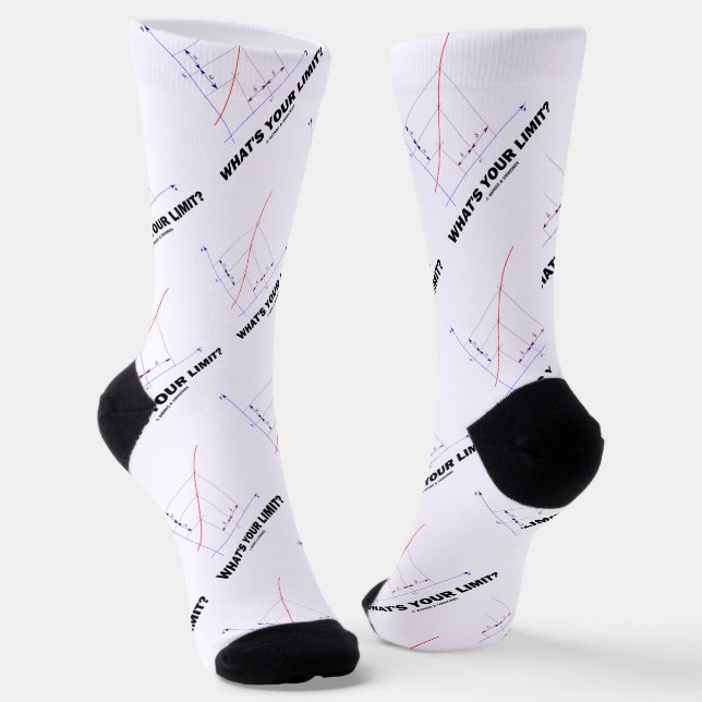 What's Your Limit? Limit Function Geek Humour Socks (Angled)