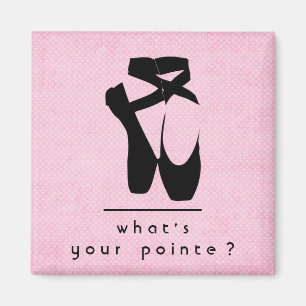 What's your pointe? Black Ballet Shoes En Pointe Magnet