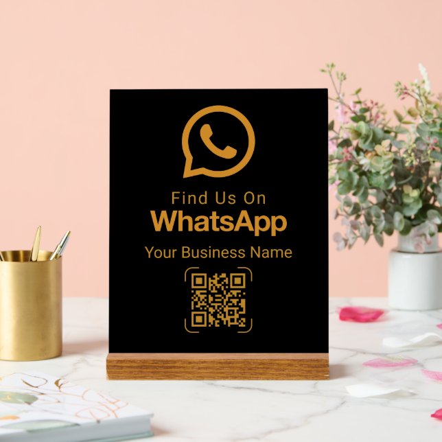 WhatsApp QR Code Business Contact Black Gold (Mariage)