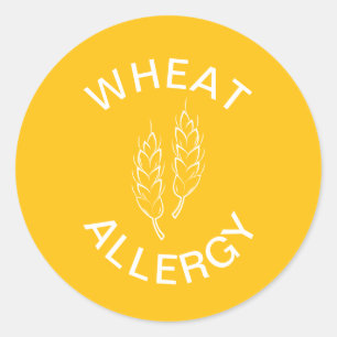 Wheat Allergy Alert Classic Round Sticker