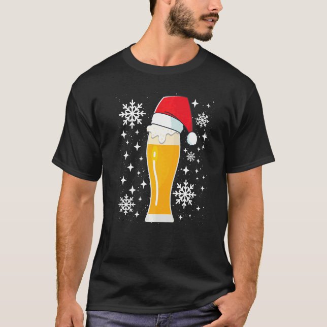 Wheat Beer Wheat Beer with Christmas Hat  Beer Dri T-Shirt (Front)