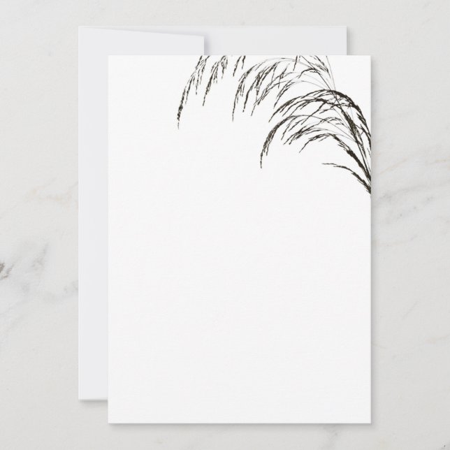 Wheat Black and White Wedding Invitation (Front)