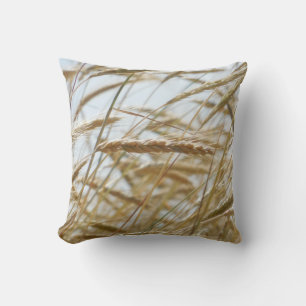 Wheat & Blue Sky Throw Pillow