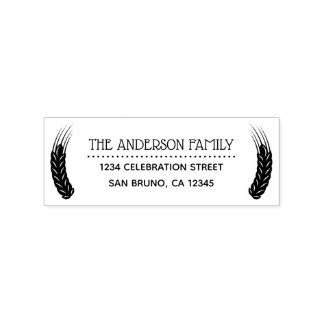 Wheat Custom Name Return Address Rubber Stamp