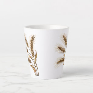 Wheat Ears Latte Mug – Rustic Farmhouse Coffee Cup