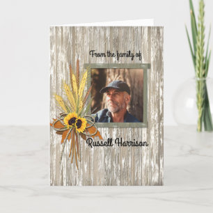 Wheat Farmer Photo Sympathy Thank You Memorial