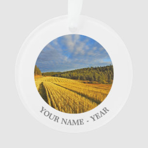 Wheat Field After Harvest 2 Ornament