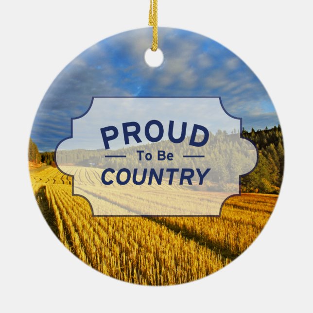 Wheat Field After Harvest Ceramic Ornament (Back)