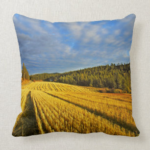Wheat Field After Harvest Throw Pillow