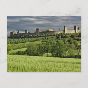 Wheat field and distant Monteriggioni, in the Postcard