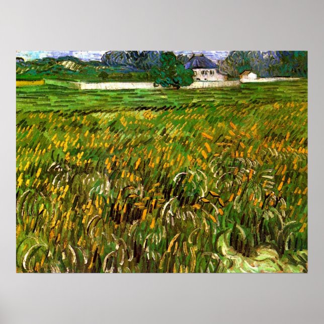 Wheat Field at Auvers by Vincent van Gogh Poster (Front)