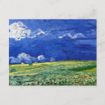 Wheat Field Clouded Sky Vincent van Gogh Postcard<br><div class="desc">A fine art post-impressionist oil painting,  Wheat Field under Clouded Sky (1890) by Vincent van Gogh (1853-1890). A landscape depicting wheat fields with a brilliant blue sky and fluffy clouds,  which he painted in Auvers-sur-Oise,  France.</div>