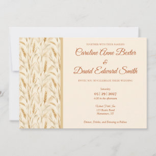 Wheat Field Elegant Rustic Country Wedding Invitation