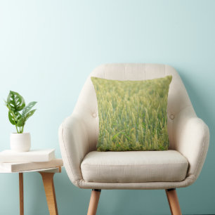 Wheat Field Grass Meadow Throw Pillow
