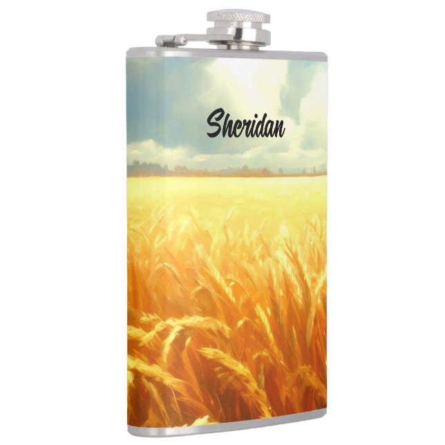 Wheat Field in Summer Hip Flask (Right)