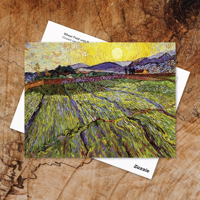 Wheat Field Rising Sun Vincent van Gogh Postcard (Creator Uploaded)
