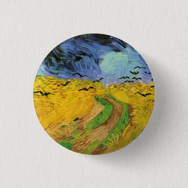 Wheat Field with Crows 1 Inch Round Button (Front)