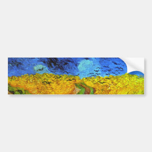 Wheat Field with Crows Van Gogh Fine Art Bumper Sticker