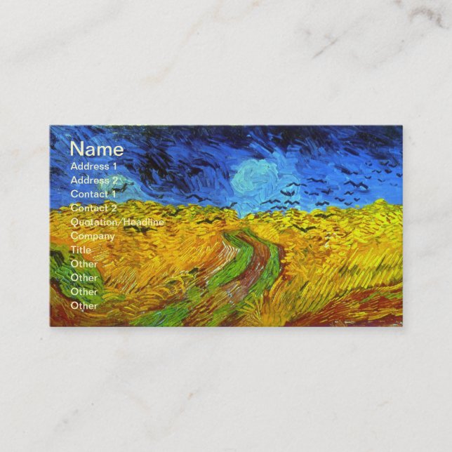 Wheat Field with Crows Van Gogh Fine Art Business Card (Front)