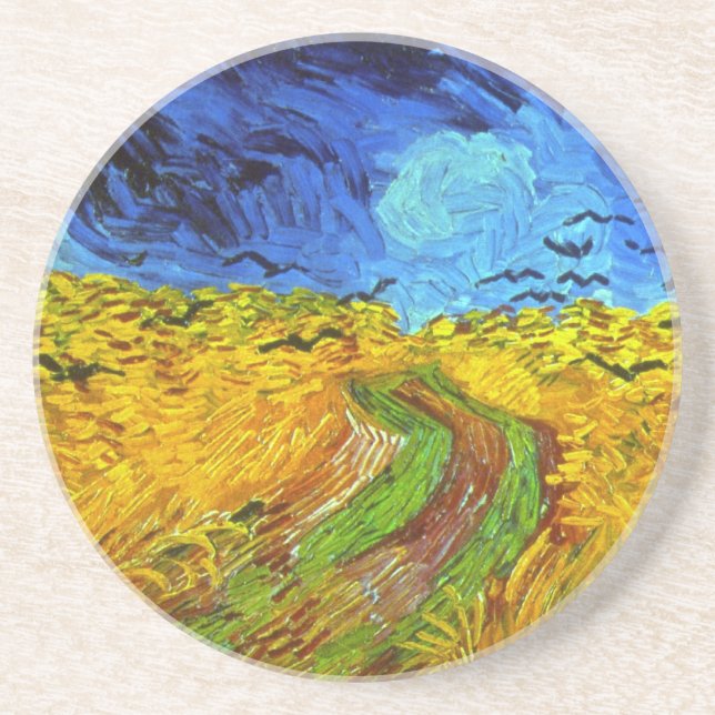 Wheat Field with Crows Van Gogh Fine Art Coaster (Front)