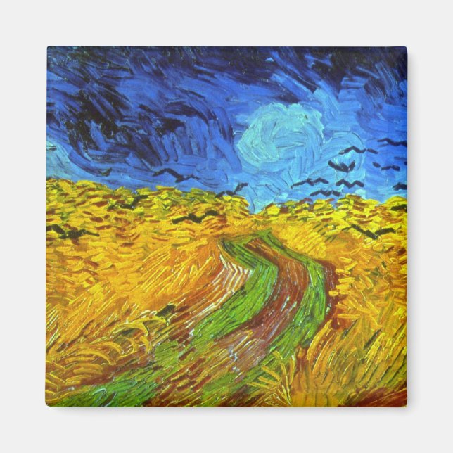 Wheat Field with Crows Van Gogh Fine Art Magnet (Front)