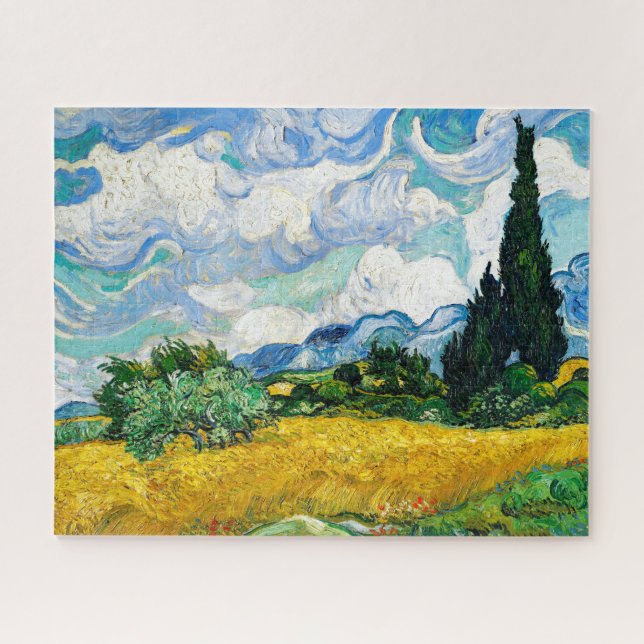 Wheat Field with Cypresses by Van Gogh Jigsaw Puzzle (Horizontal)