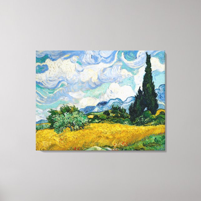 Wheat Field with Cypresses by Vincent Van G Canvas Print (Front)