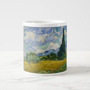 Wheat Field with Cypresses by Vincent van Gogh Large Coffee Mug