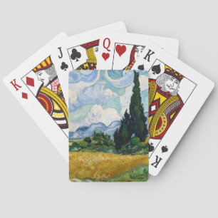 Wheat Field with Cypresses by Vincent Van Gogh Playing Cards