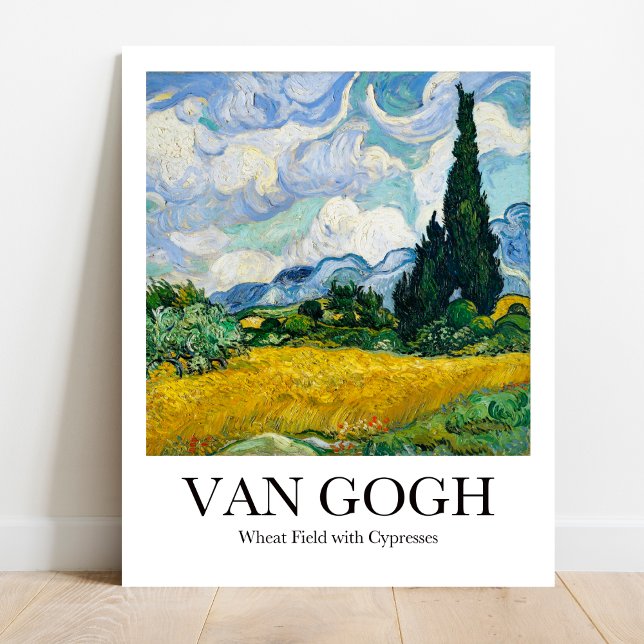 Wheat Field with Cypresses by Vincent van Gogh Poster (
Van Gogh "Wheat Field with Cypresses" Poster. Bold colors, swirling brushstrokes. Iconic landscape.)