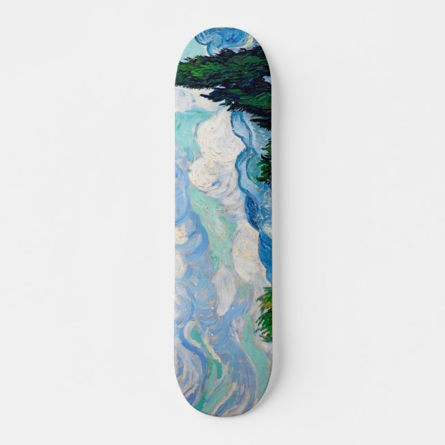Wheat Field with Cypresses by Vincent van Gogh Skateboard (Front)