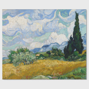 Wheat Field with Cypresses by Vincent Van Gogh Wrapping Paper