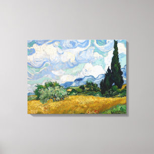 Wheat Field with Cypresses Canvas Print