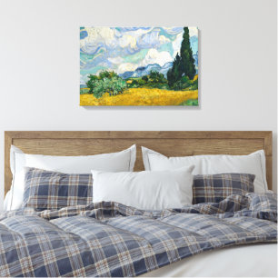Wheat Field with Cypresses Canvas Prints
