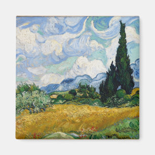 Wheat Field with Cypresses Magnet