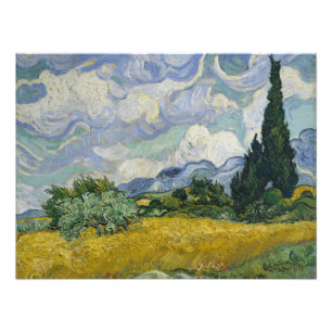Wheat Field with Cypresses, Oil Painting, Van Gogh Photo Print