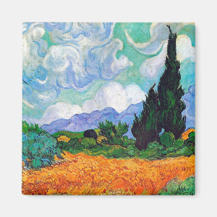 Wheat Field with Cypresses Van Gogh Fine Art Magnet