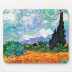 Wheat Field with Cypresses Van Gogh Fine Art Mouse Pad