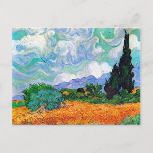 Wheat Field with Cypresses Van Gogh Fine Art Postcard