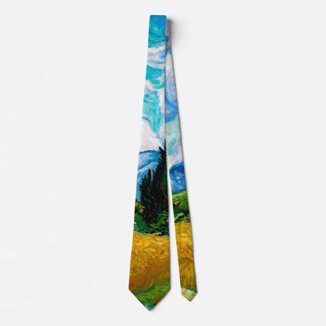 Wheat Field with Cypresses, Van Gogh Tie (Front)