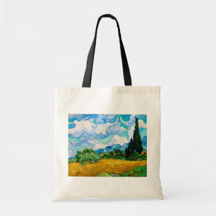 Wheat Field with Cypresses, Van Gogh Tote Bag