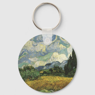 Wheat Field with Cypresses,Vincent Van Gogh Keychain