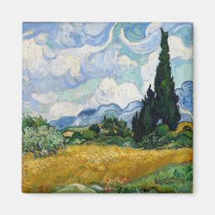 Wheat Field with Cypresses Vincent van Gogh Magnet