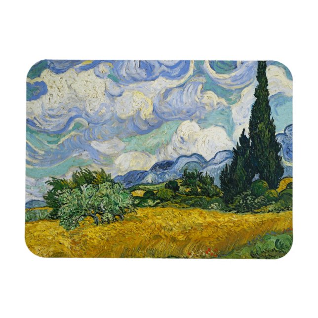 Wheat Field with Cypresses, Vincent van Gogh  Magnet (Horizontal)